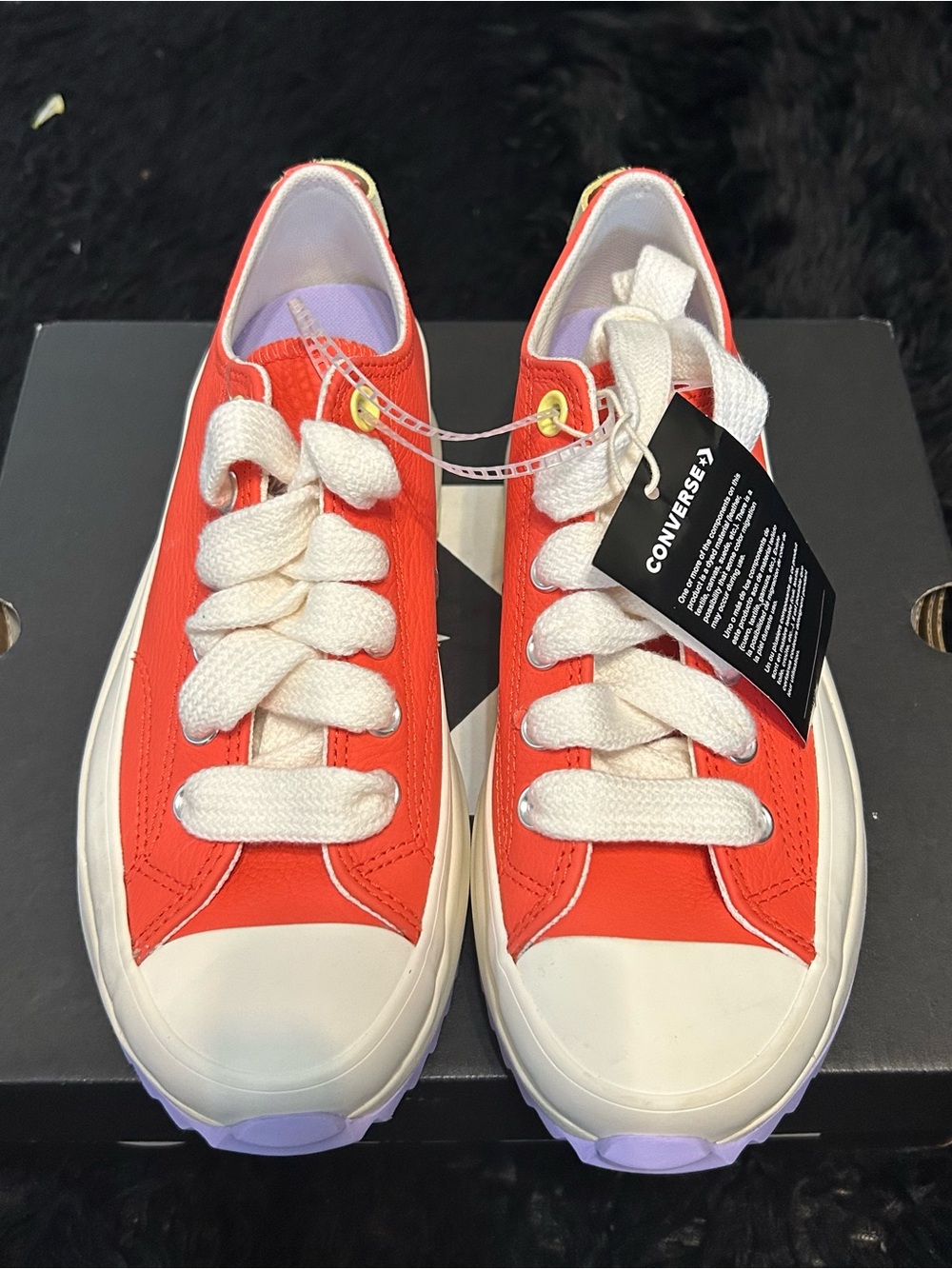 CONVERSE Run Star Hike Platform Low 'Color Pop - Vermillion Red' leather shoes 7 - Picture 7 of 8